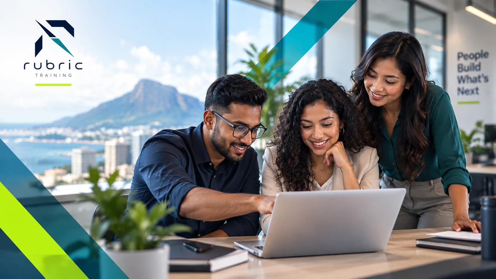 Professionals collaborating on practical AI use